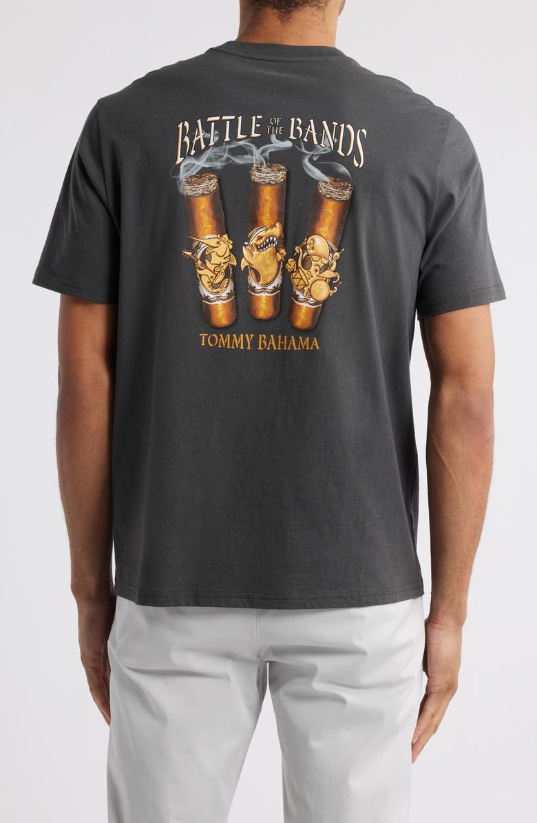 Tommy Bahama Battle of the Bands Cotton Graphic Pocket T-Shirt, Alternate, color, Coal