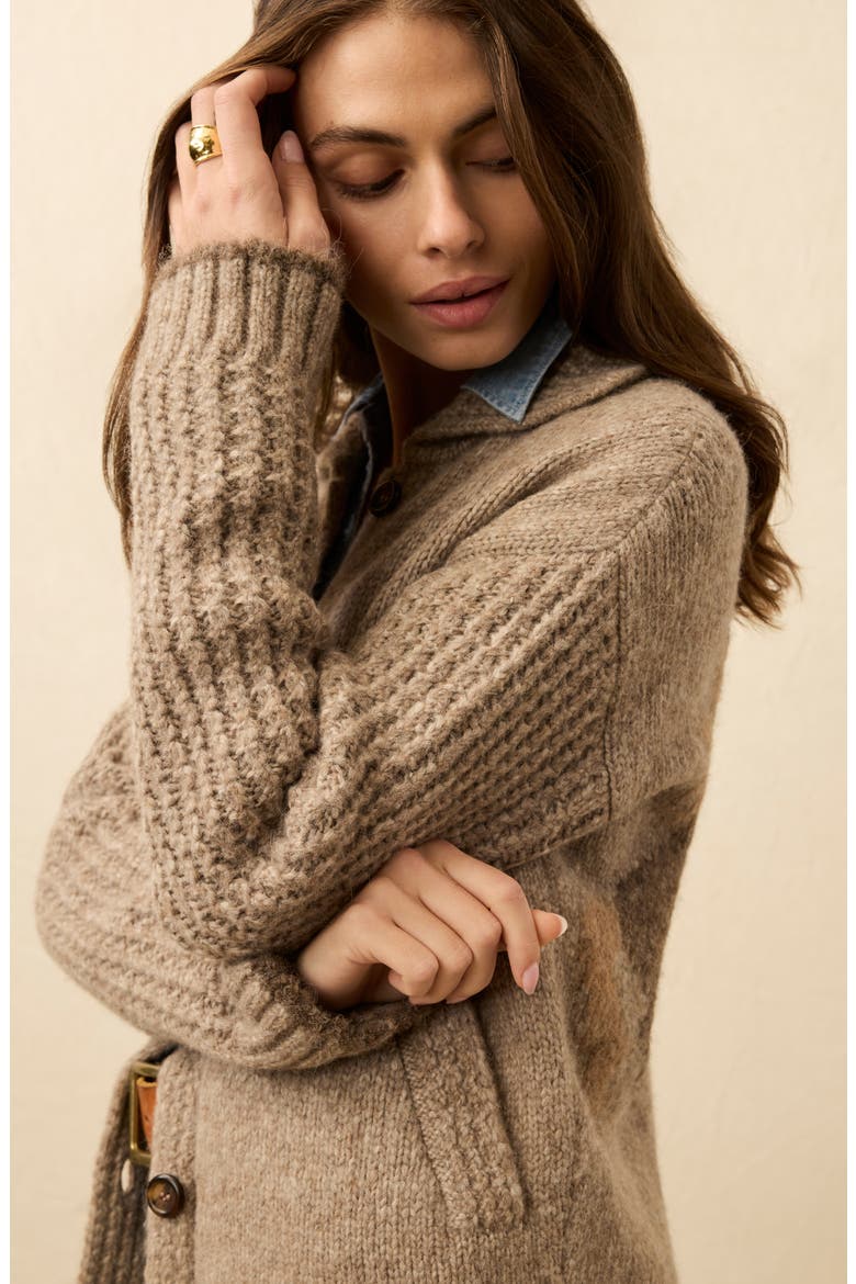 Lost Trails Alpaca Blend Cardigan, Alternate, color, OATMEAL