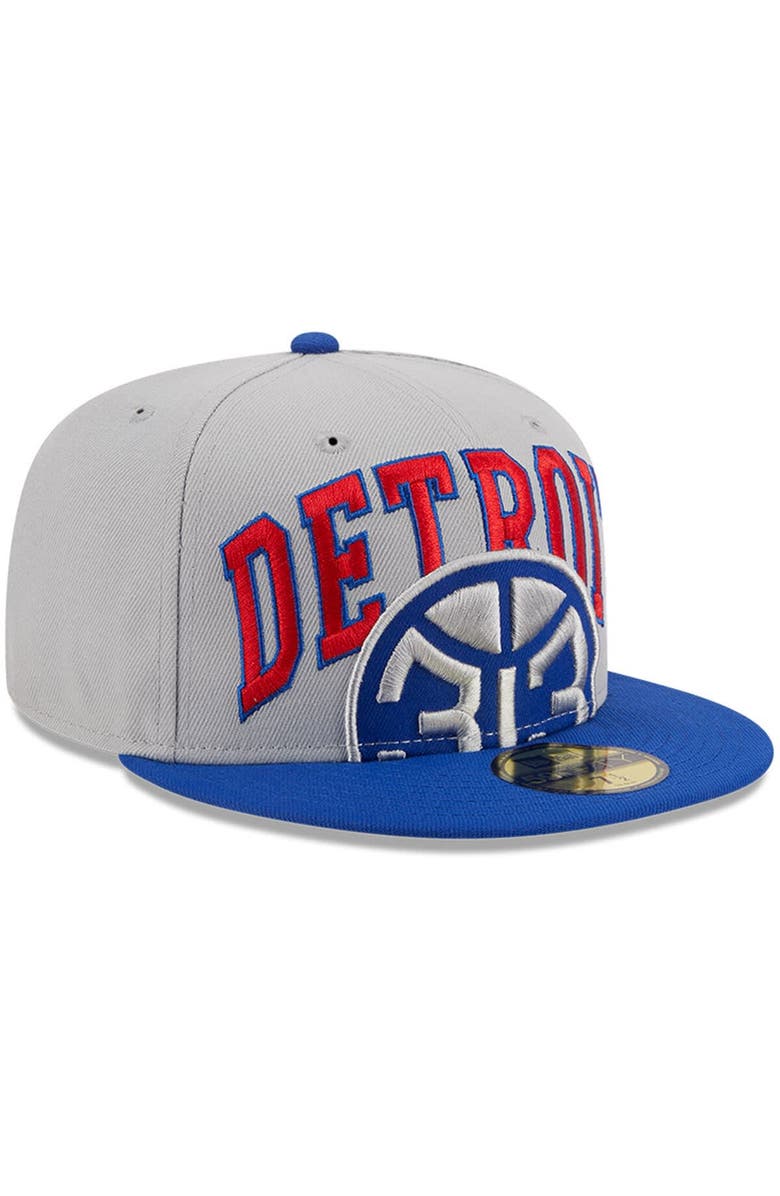 New Era Men's New Era Gray/Blue Detroit Pistons Tip-Off Two-Tone 59FIFTY Fitted Hat, Alternate, color, 