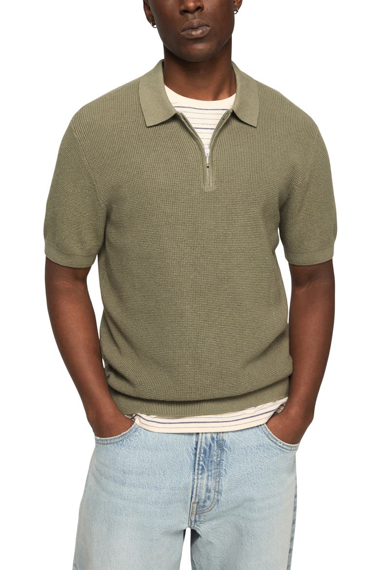 Quarter Zip Polo Sweater, Main, color, SEA SPRAY
