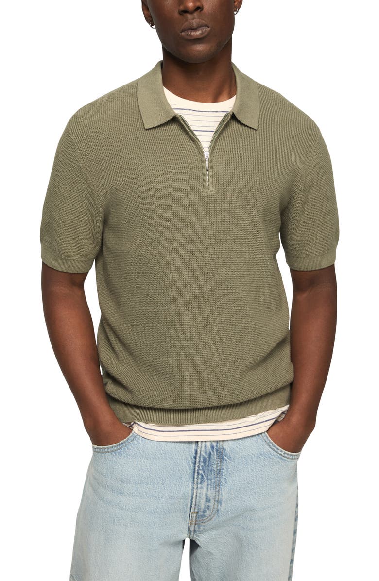 Lucky Brand Quarter Zip Polo Sweater, Main, color, 
