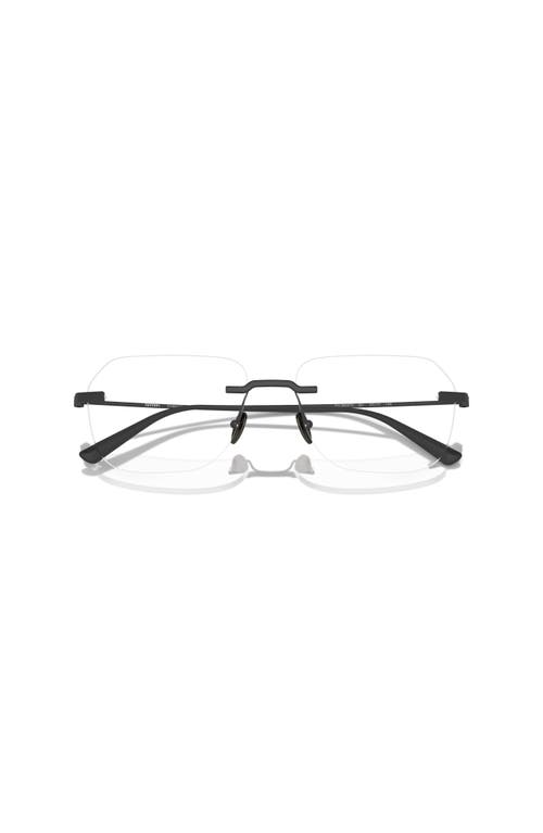 Ferrari 57mm Rectangle Optical Glasses In Black