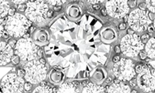 Suzy Levian White Sterling Silver White Cubic Zirconia Pave Curved Flower Pendant