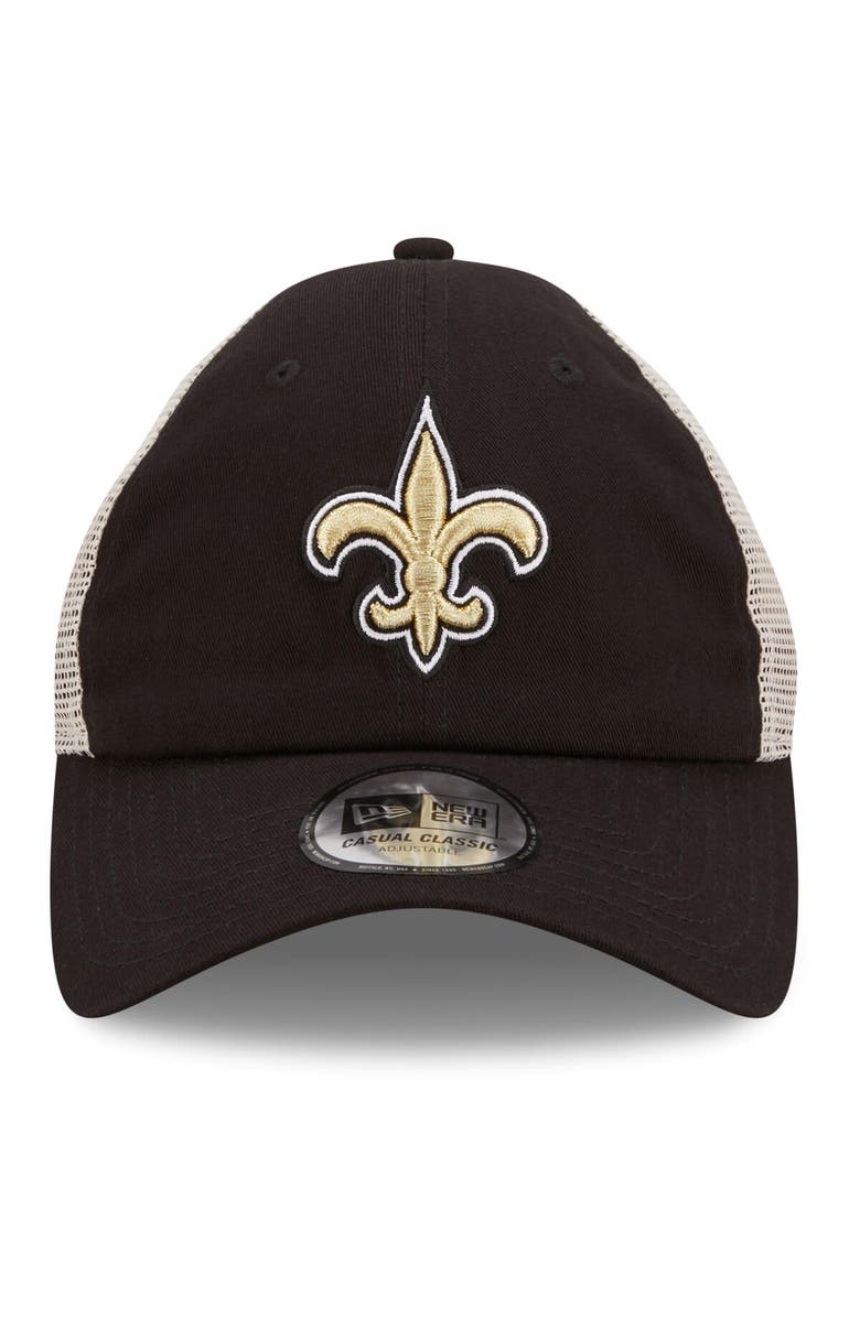 New Era Men's New Era Black/White New Orleans Saints Flag 9TWENTY Trucker Snapback Hat, Alternate, color,