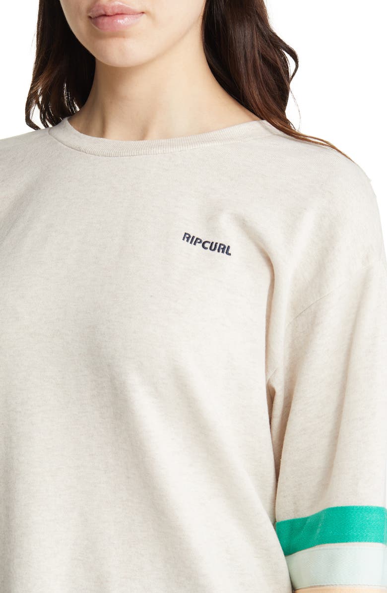 Rip Curl Surfbreak Stripe Cotton Sweatshirt, Alternate, color, Oatmeal Marle