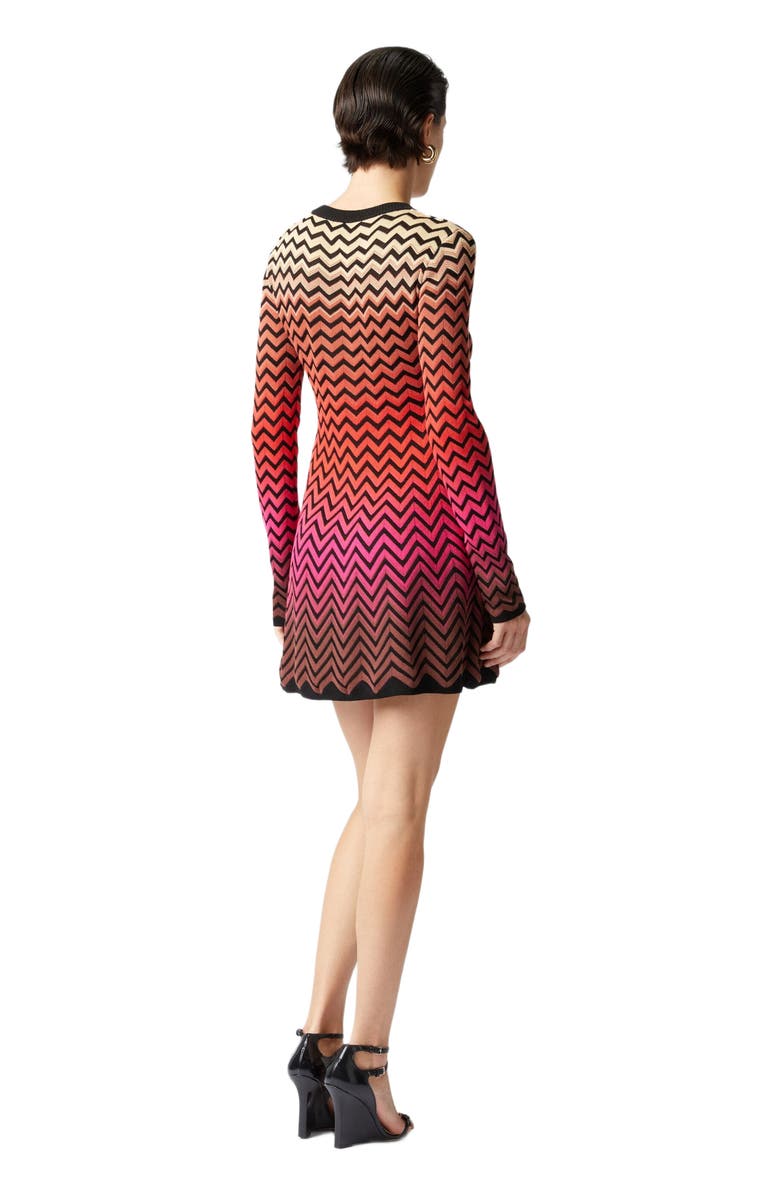 Missoni Flared Mini-dress With Dégradé Chevron Motif, Alternate, color, Multicoloured