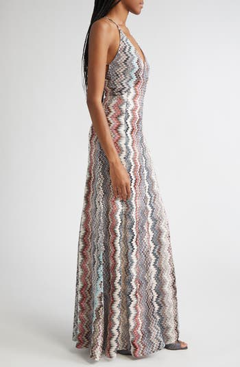 Zigzag Stripe Knit Maxi Dress
