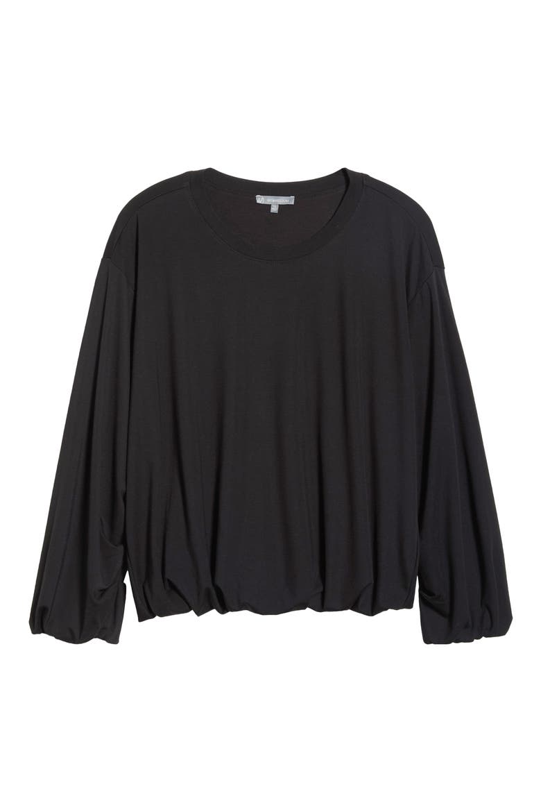 Blouson Knit Top, Alternate, color, BLACK