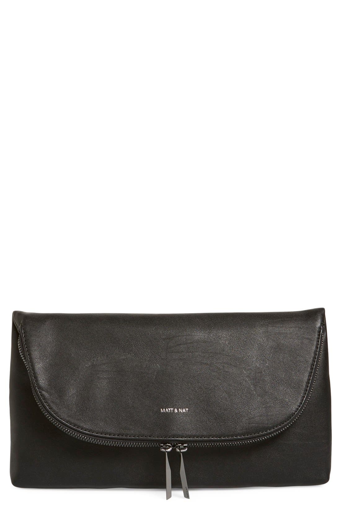 Matt & Nat 'Robby' Vegan Leather Foldover Clutch, Main, color, 