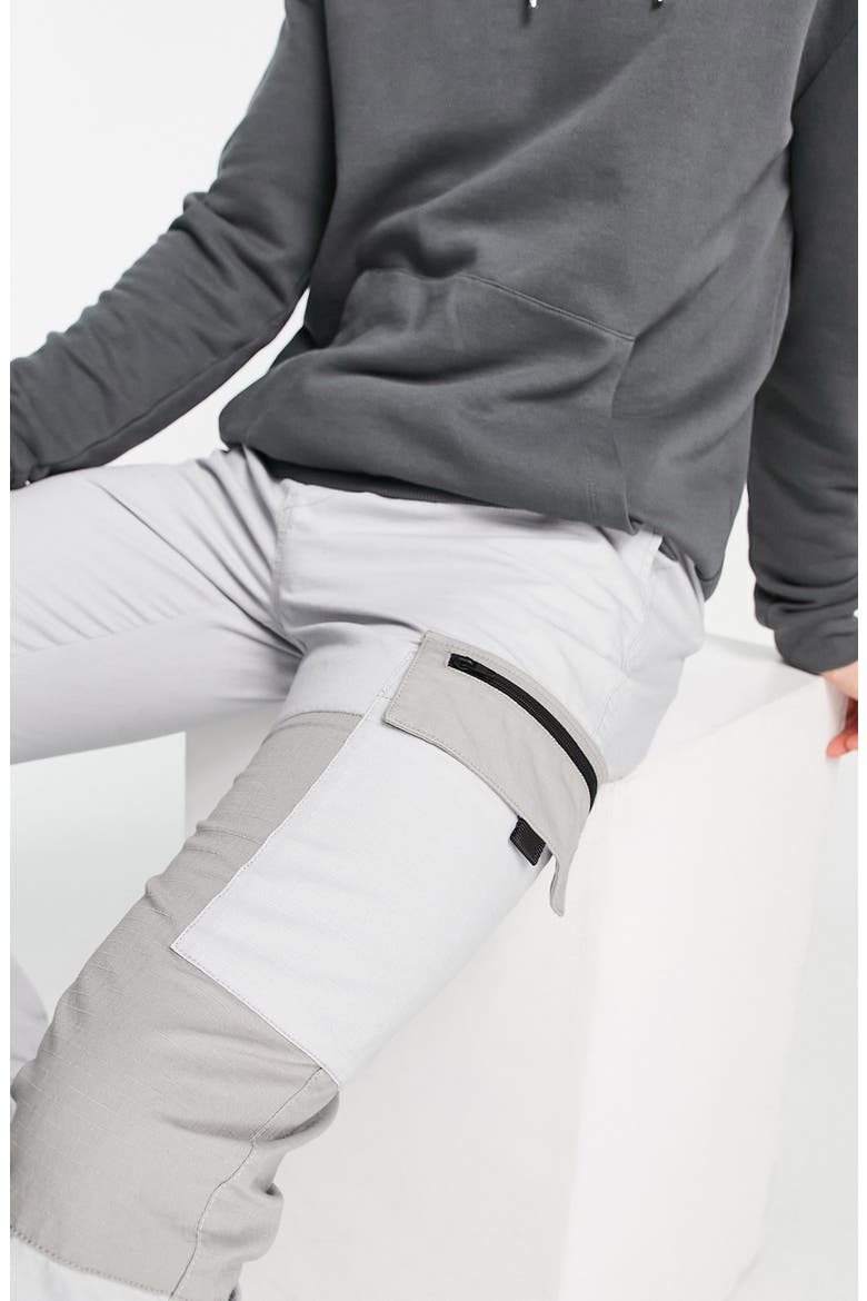 Men's Colorblock Ripstop Cargo Joggers, Alternate, color, GREY