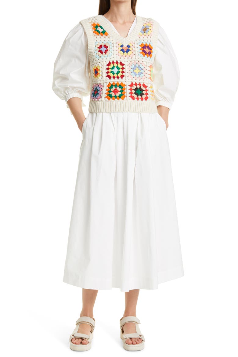 Sea Gabriela Crochet Vest & Dress Set, Main, color, MULTI