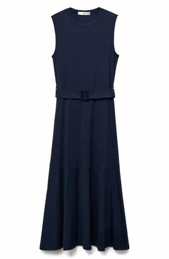 MANGO Belted Sleeveless Midi Dress