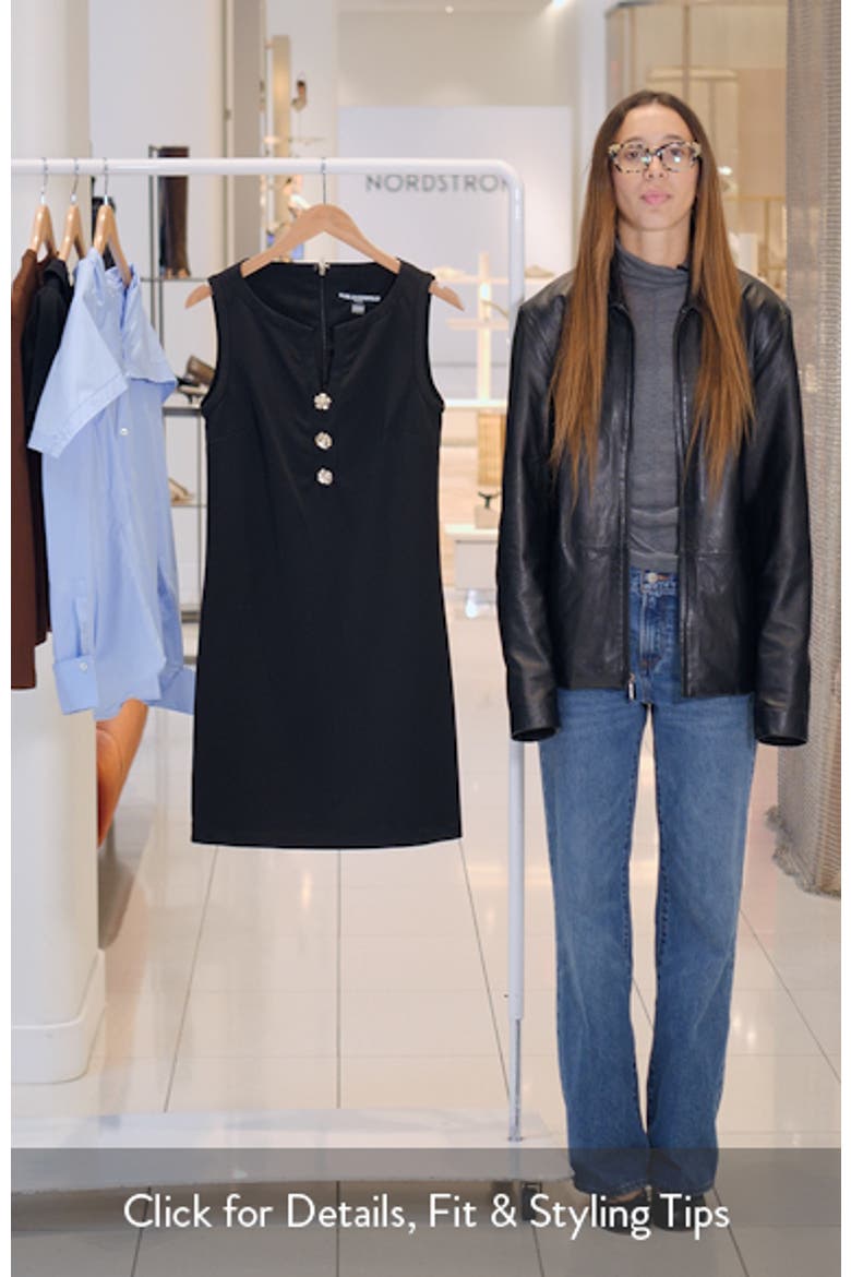 Flower Button Scuba Crepe Sheath Dress video