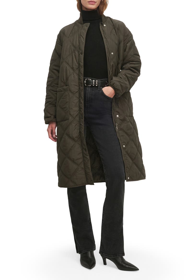 The Walk in the Park Cotton Blend Quilted Jacket, Main, color, DARK OLIVE
