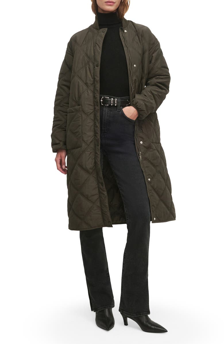 Favorite Daughter The Walk in the Park Cotton Blend Quilted Jacket, Main, color, Dark Olive