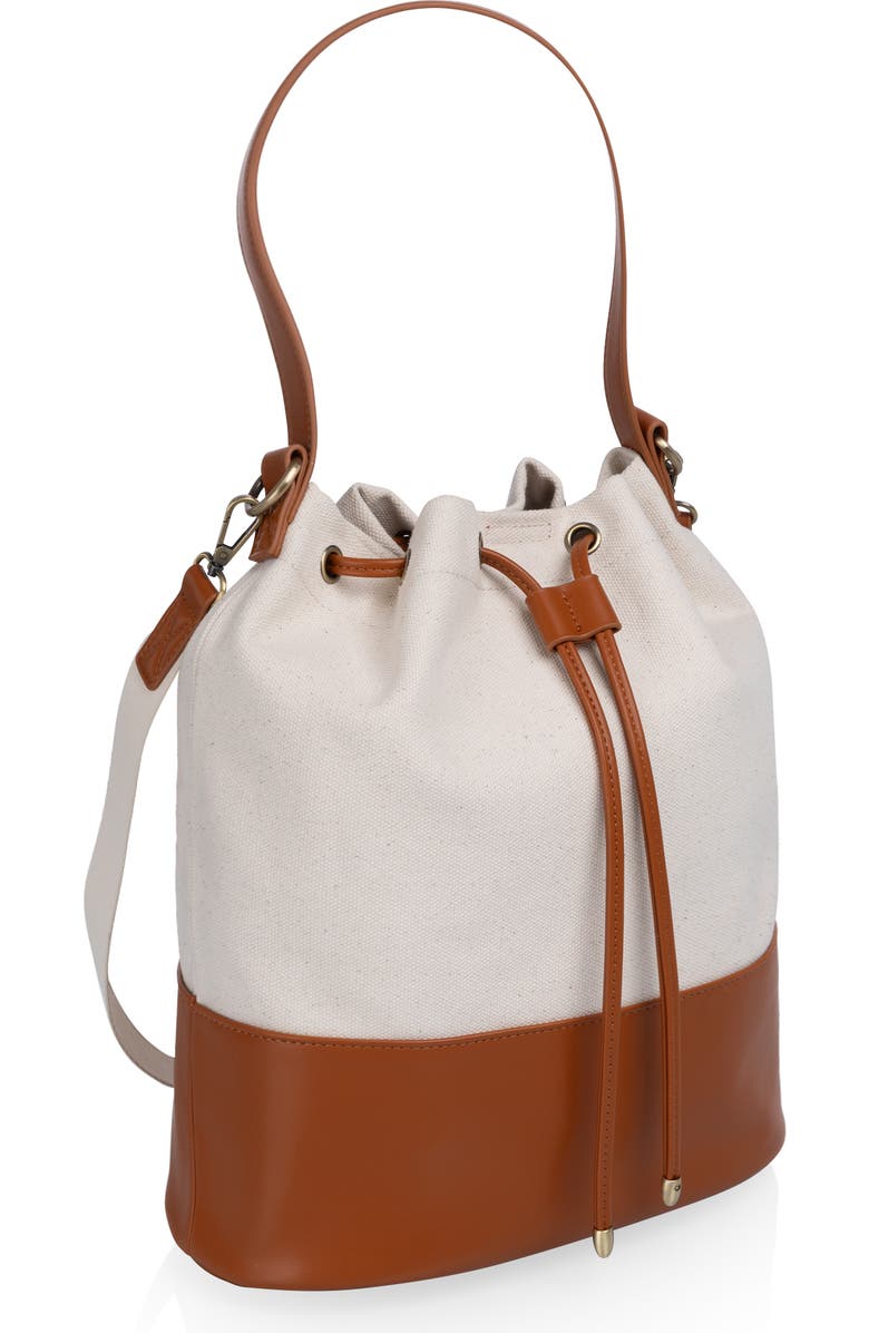 Picnic Time Sirolo Canvas & Leatherette Tote, Main, color, Beige Canvas