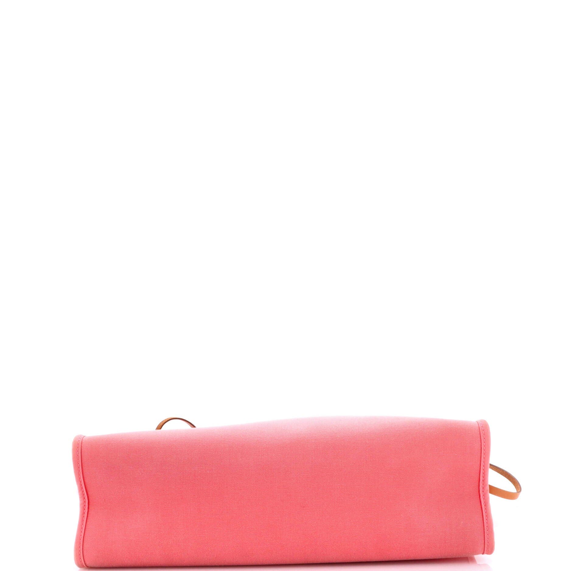 Pre-Owned Hermes Herbag Zip Leather and Toile 31, Alternate, color, Rose Azalee