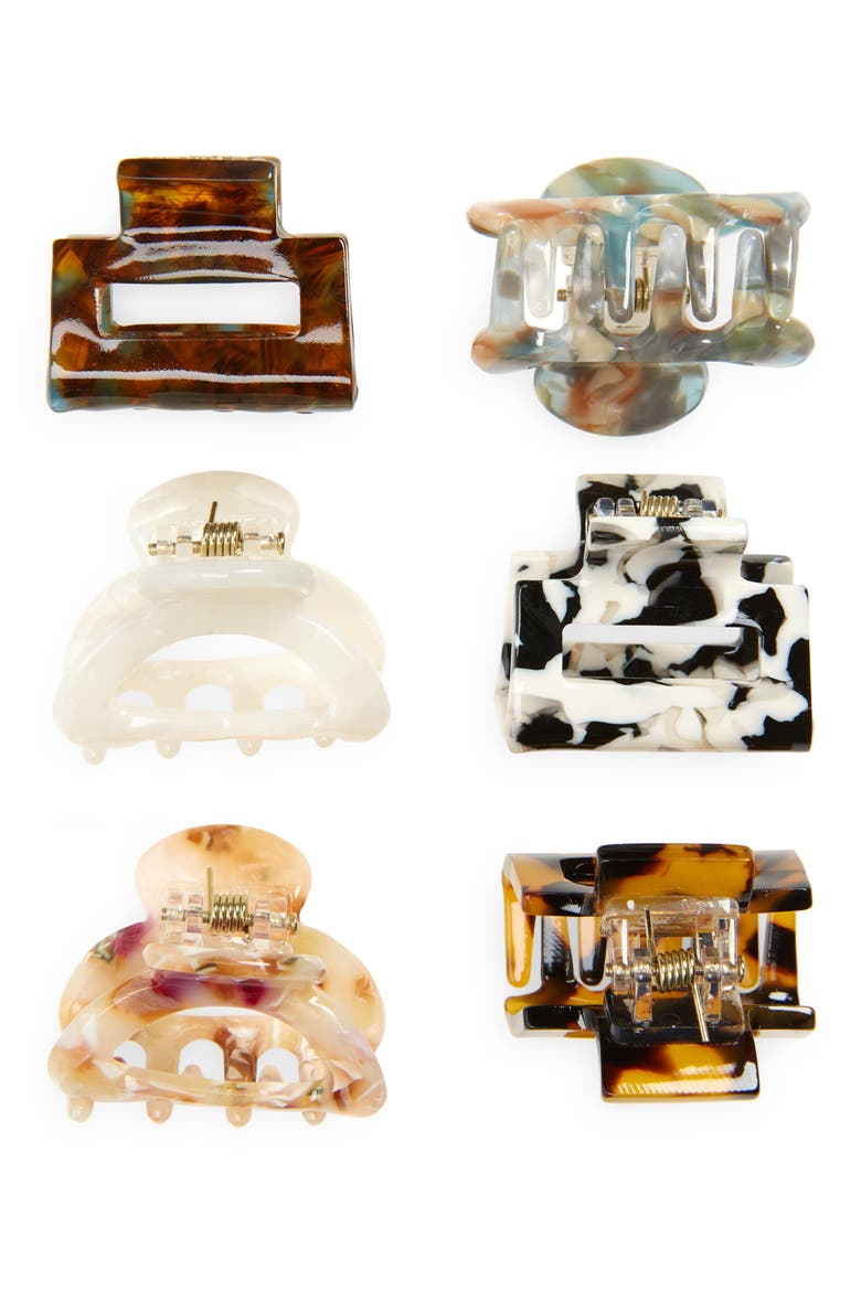 Assorted 6-Pack Jaw Hair Clips, Main, color, NEUTRALCOMBO
