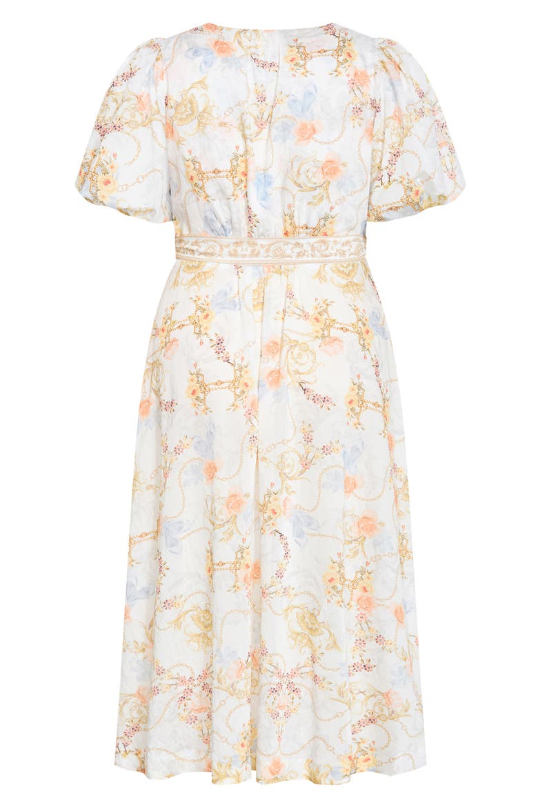 Anastasia Print Wrap Dress, Alternate, color, OPULENT IVORY