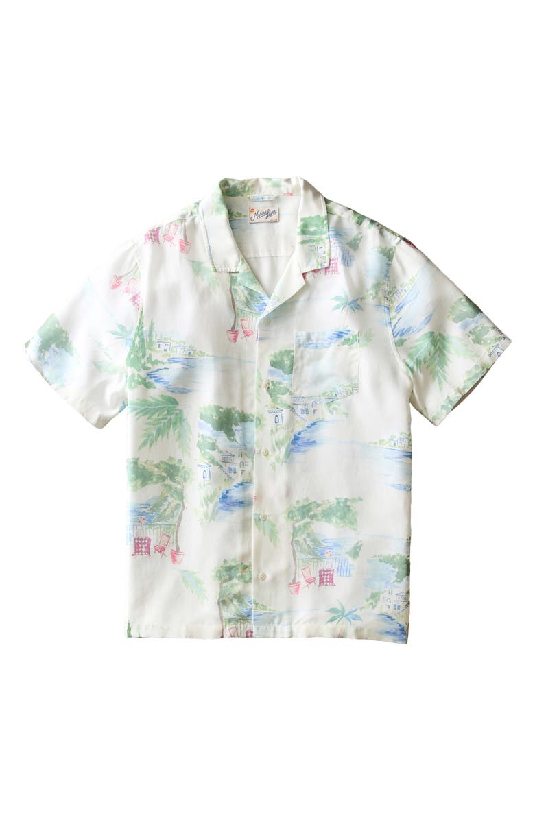 Marine Layer Luzio Resort Print Camp Shirt, Alternate, color, Mediterranean Coastline Print