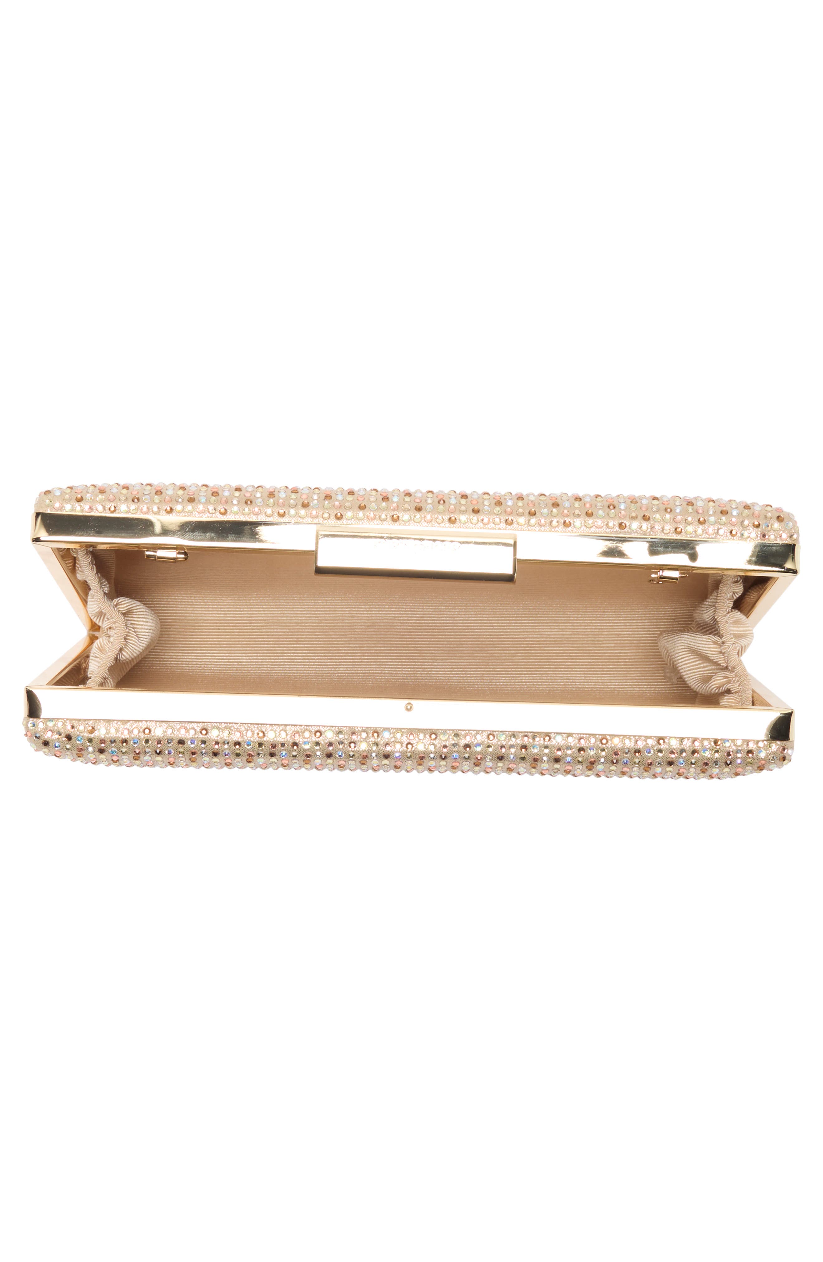 Crystal Box Clutch, Alternate, color, GOLD