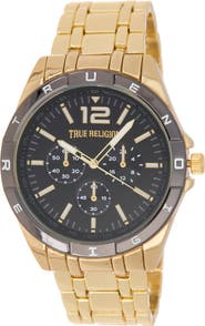 True Religion Round Logo Bezel Bracelet Watch, 43.2mm