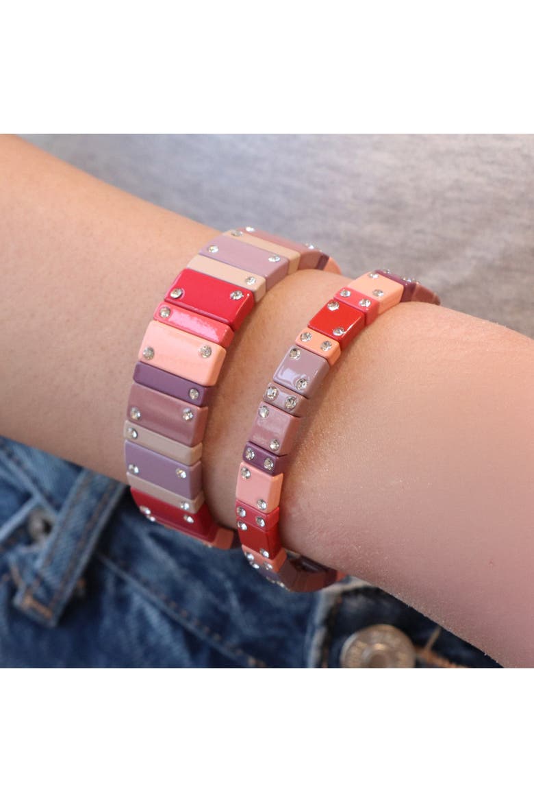 Mauve Domino Stretch Bracelet, Alternate, color, Mauve