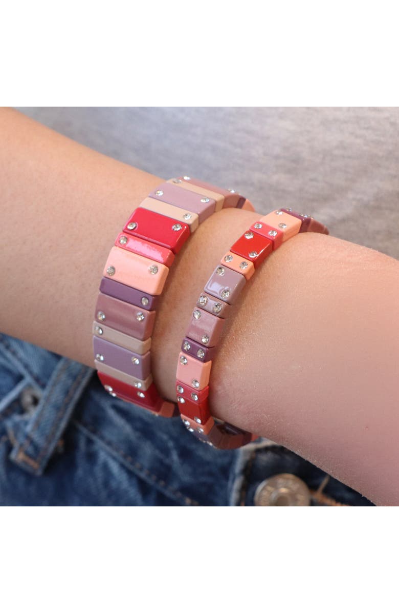The Lovery Fine Jewelry Mauve Domino Stretch Bracelet, Alternate, color, Mauve