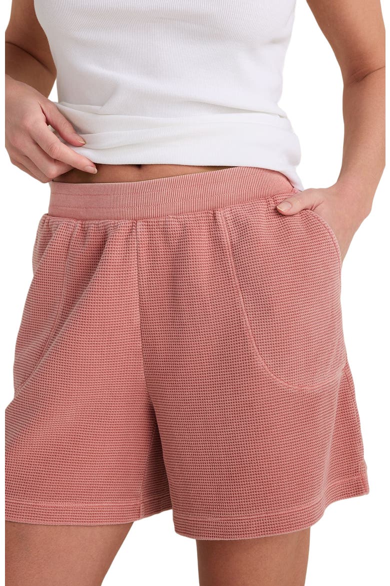 Organic Cotton Waffle Shorts, Main, color, Garment Dye Ash Rose