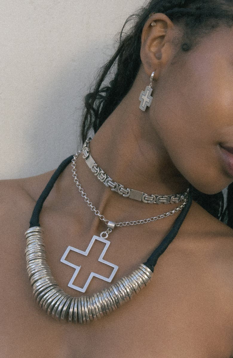 Child of Wild Madonna Cross Necklace, Alternate, color, Silver