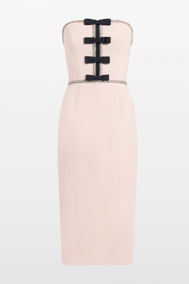 Odette Bow Embellished Midi Dress, Main, color, Morganite