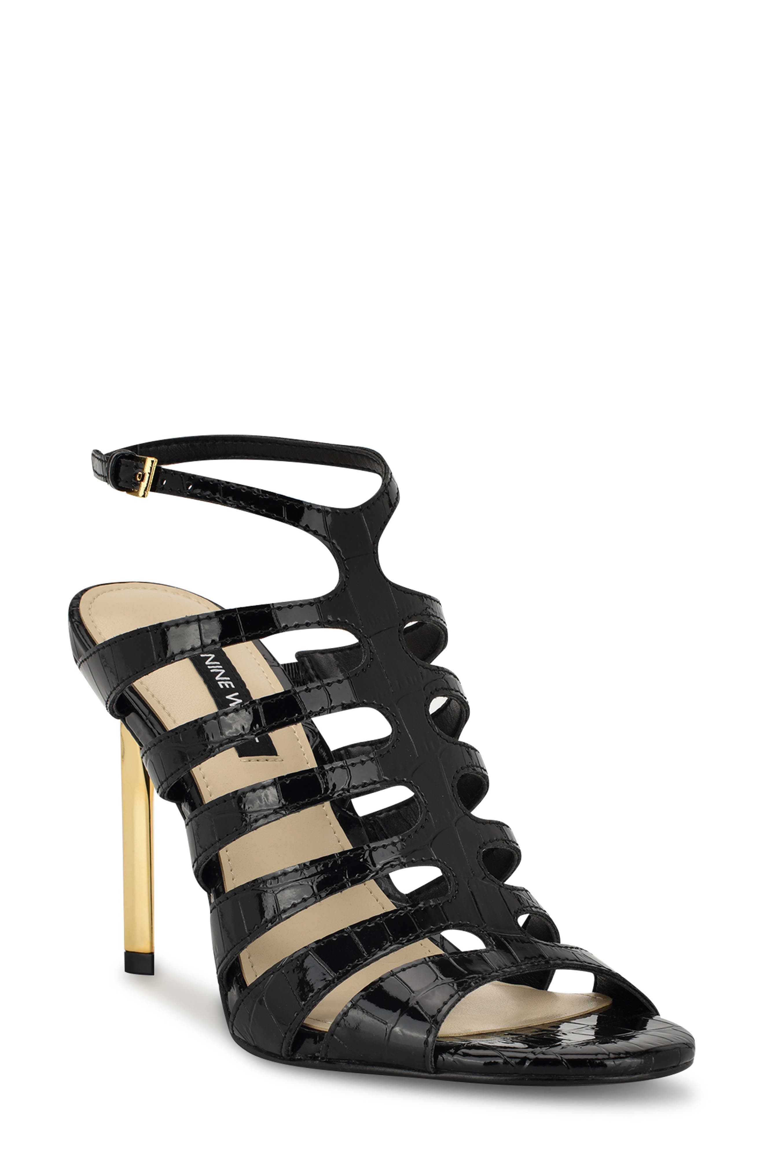 Nine West Saleen Strappy Sandal, Main, color, Black