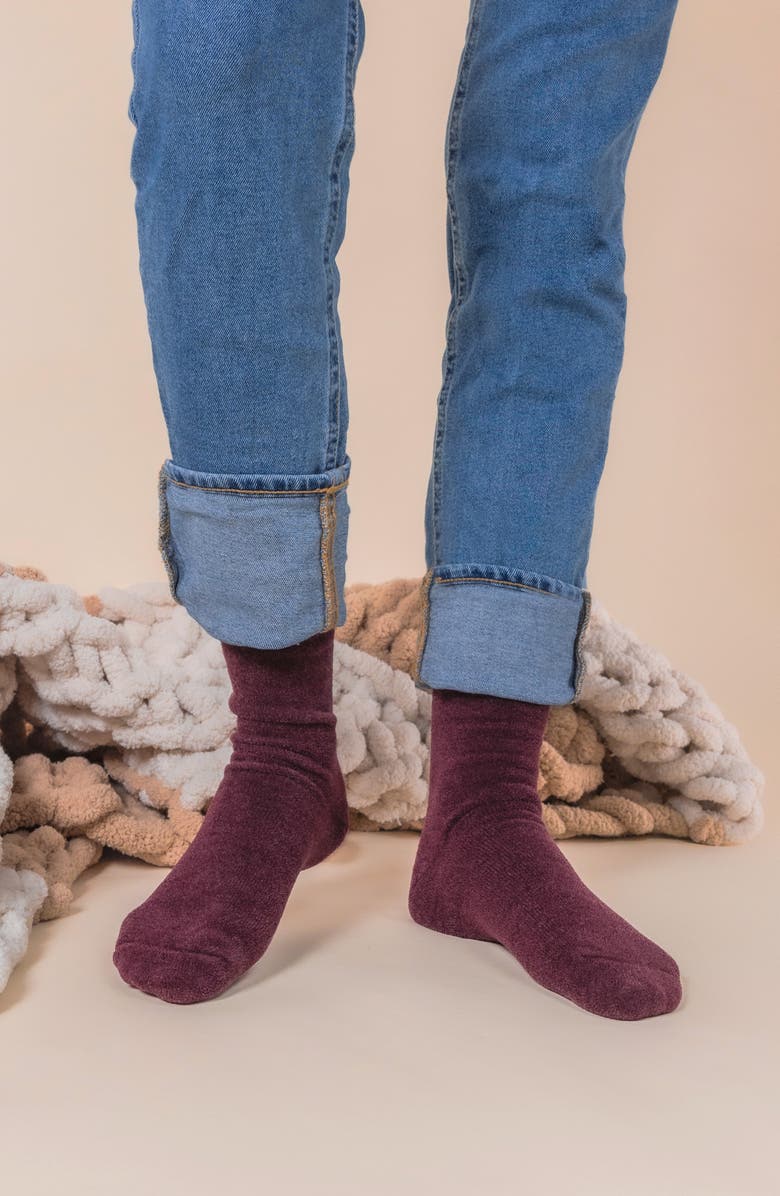 K Bell Socks 3-Pack Velvet Crew Socks, Alternate, color, 