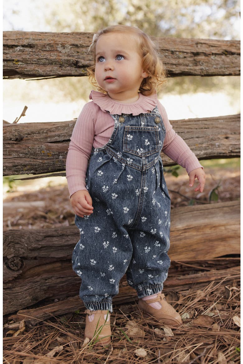 Ditsy Heart Overalls, Alternate, color, INDIGO