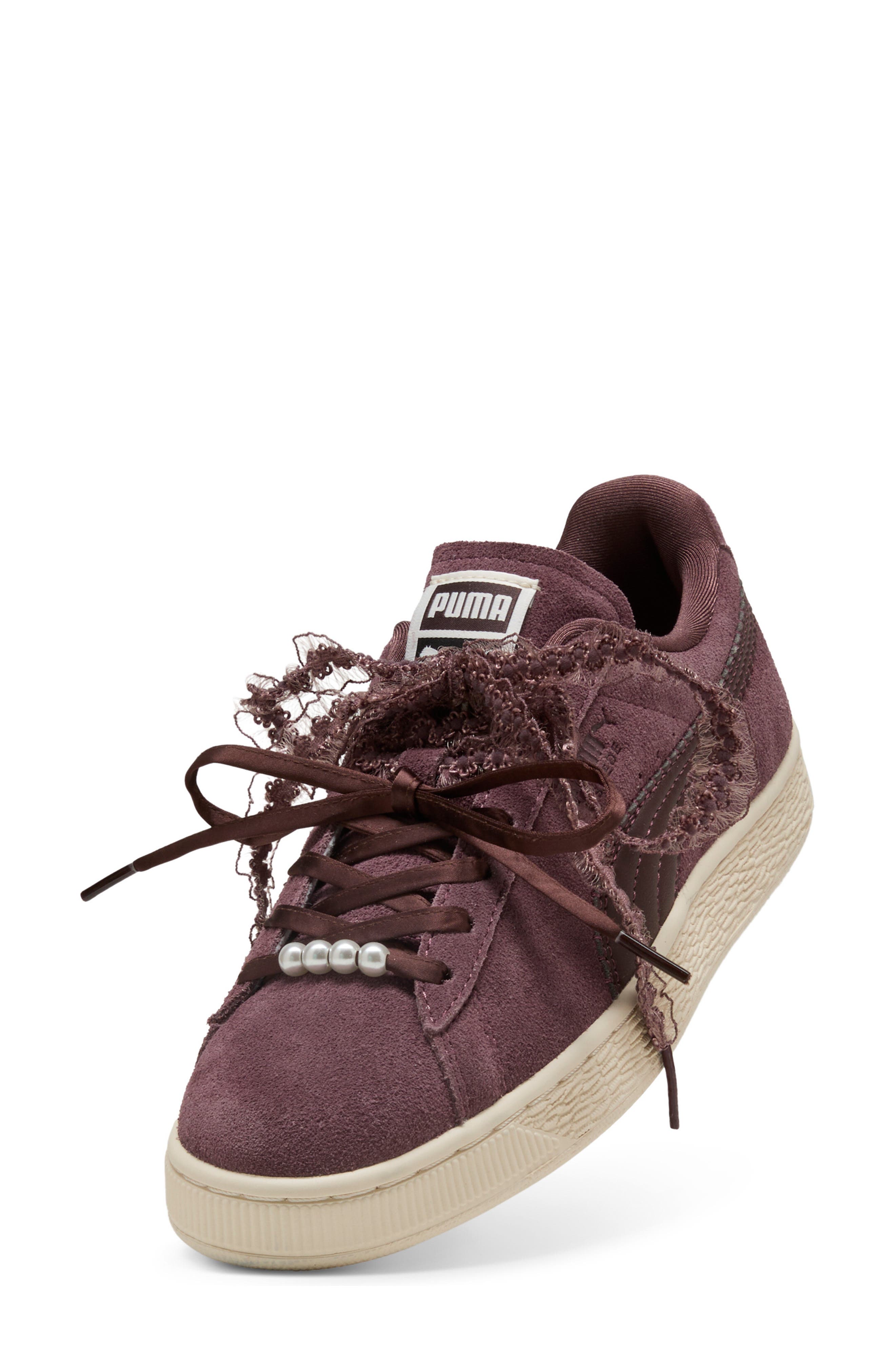 Suede Bloom Sneaker, Alternate, color, RICH COCOA/ CHOCOLATE FONDUE