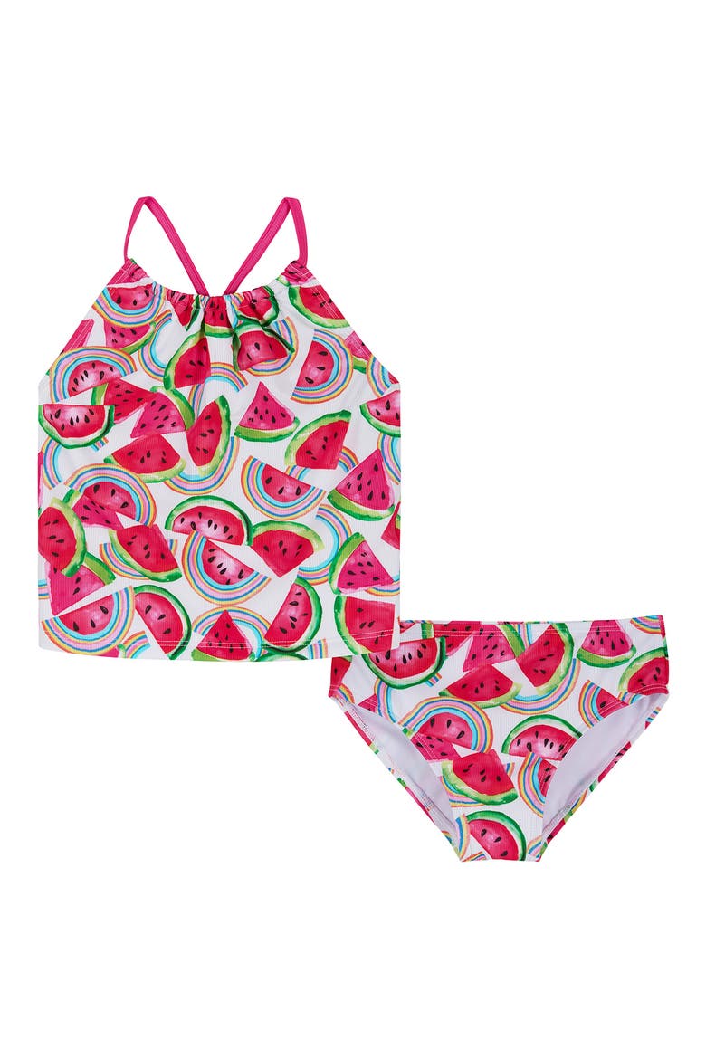 Kids' Watermelon Tankini Two-Piece Swimsuit, Main, color, PINK WATERMELON