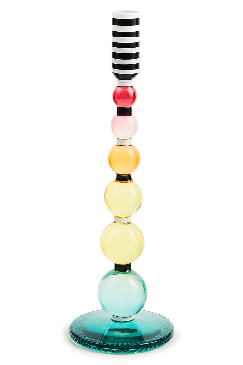 Fairy Tale Glass Candleholder, Main, color, BLUE/ BLACK MULTI