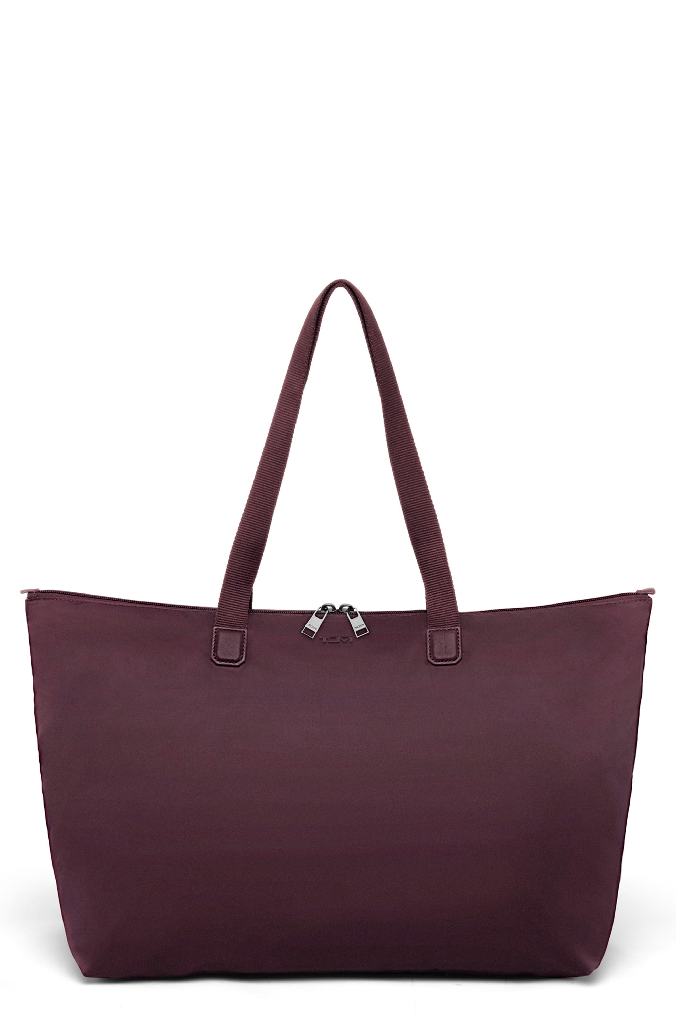 Medium Voyageur Just in Case Packable Nylon Tote, Main, color, ROSEWOOD