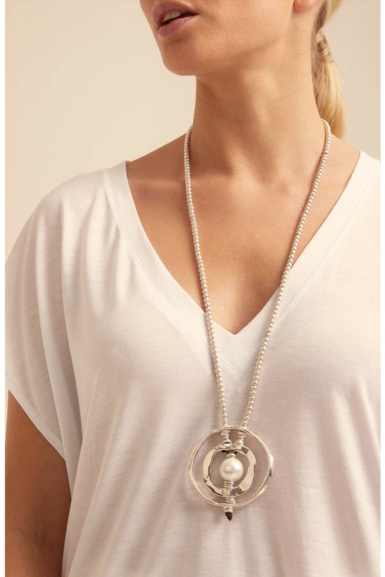 Pearl Drop Pendant, Alternate, color, Silver