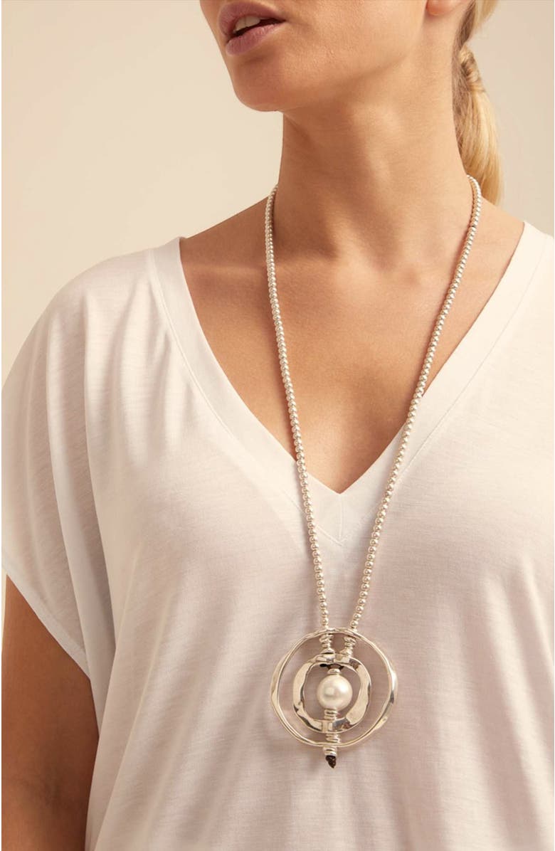 UNODE50 Pearl Drop Pendant, Alternate, color, Silver