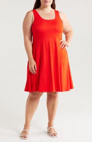 24seven Comfort Apparel Stretch Fit & Flare Dress