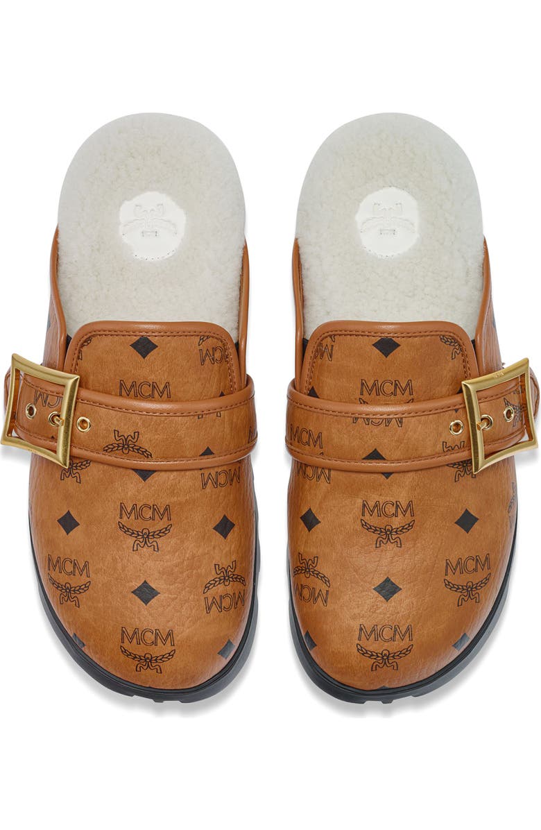 MCM Monogram Genuine Shearling Lined Mule, Alternate, color,