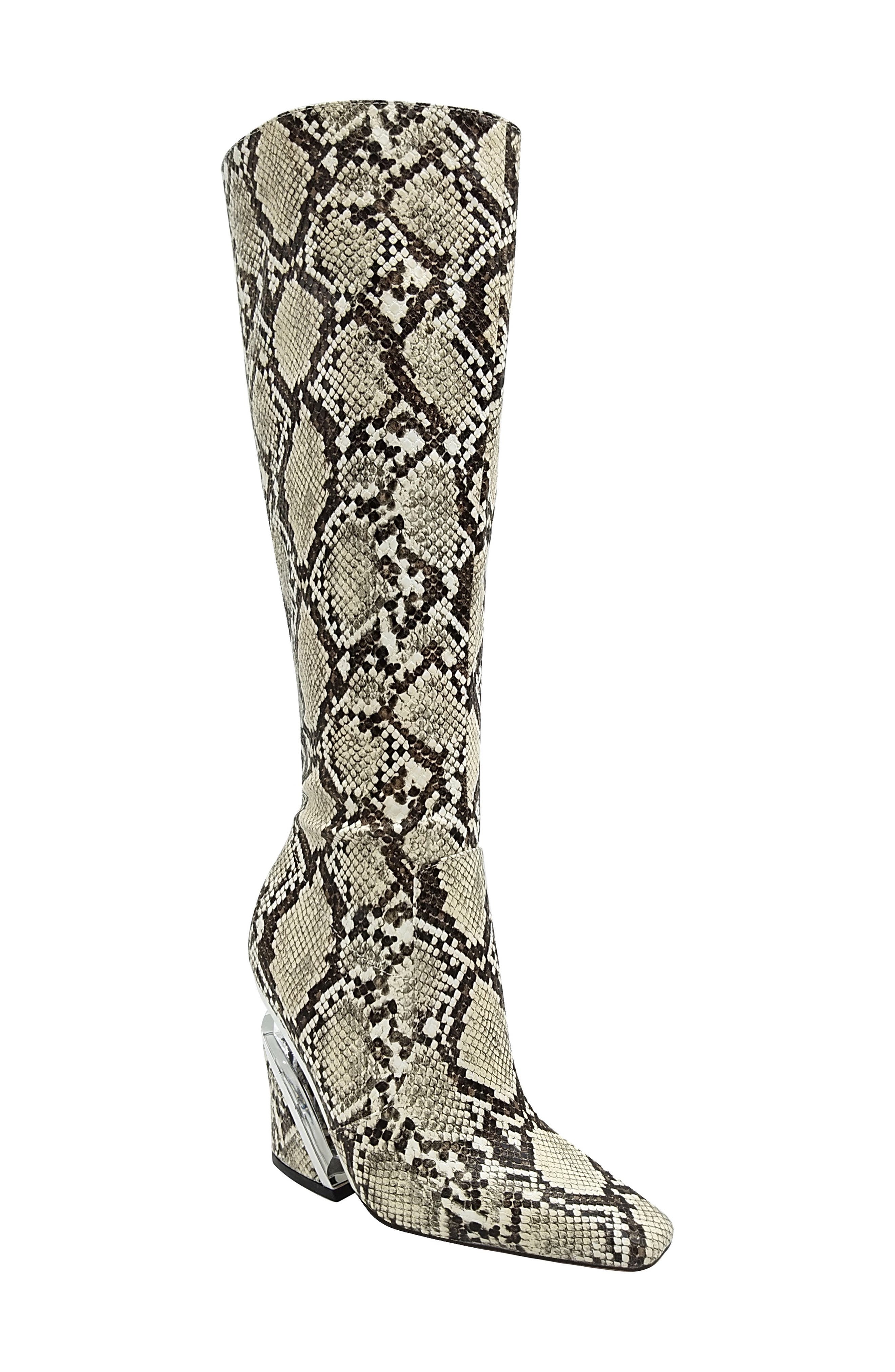 Viva Snake-Embossed Knee High Boot, Main, color, NATURAL SNAKE