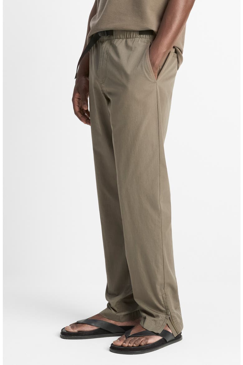 Flat Front Cotton Ripstop Belted Pants, Alternate, color, DOME