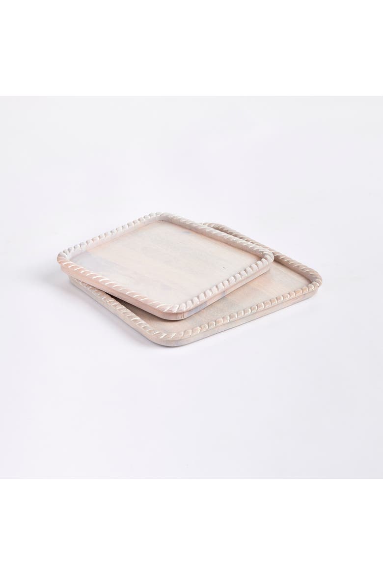 Langley Square Trays Set of 2, Main, color, White