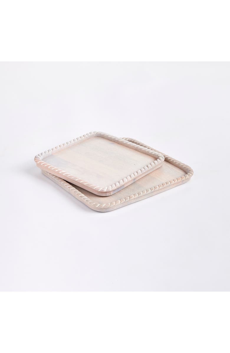 Napa Home & Garden Langley Square Trays Set of 2, Main, color, White
