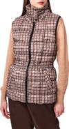Bernardo Water Resistant Houndstooth Quilted Puffer Vest