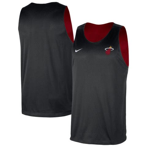 Men's Nike Red/Black Miami Heat Courtside Reversible Mesh Practice Jersey