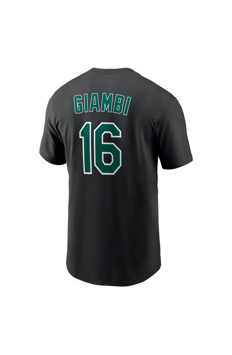 Nike Men's Nike Jason Giambi Black Athletics Cooperstown Collection Name & Number T-Shirt, Alternate, color, Black