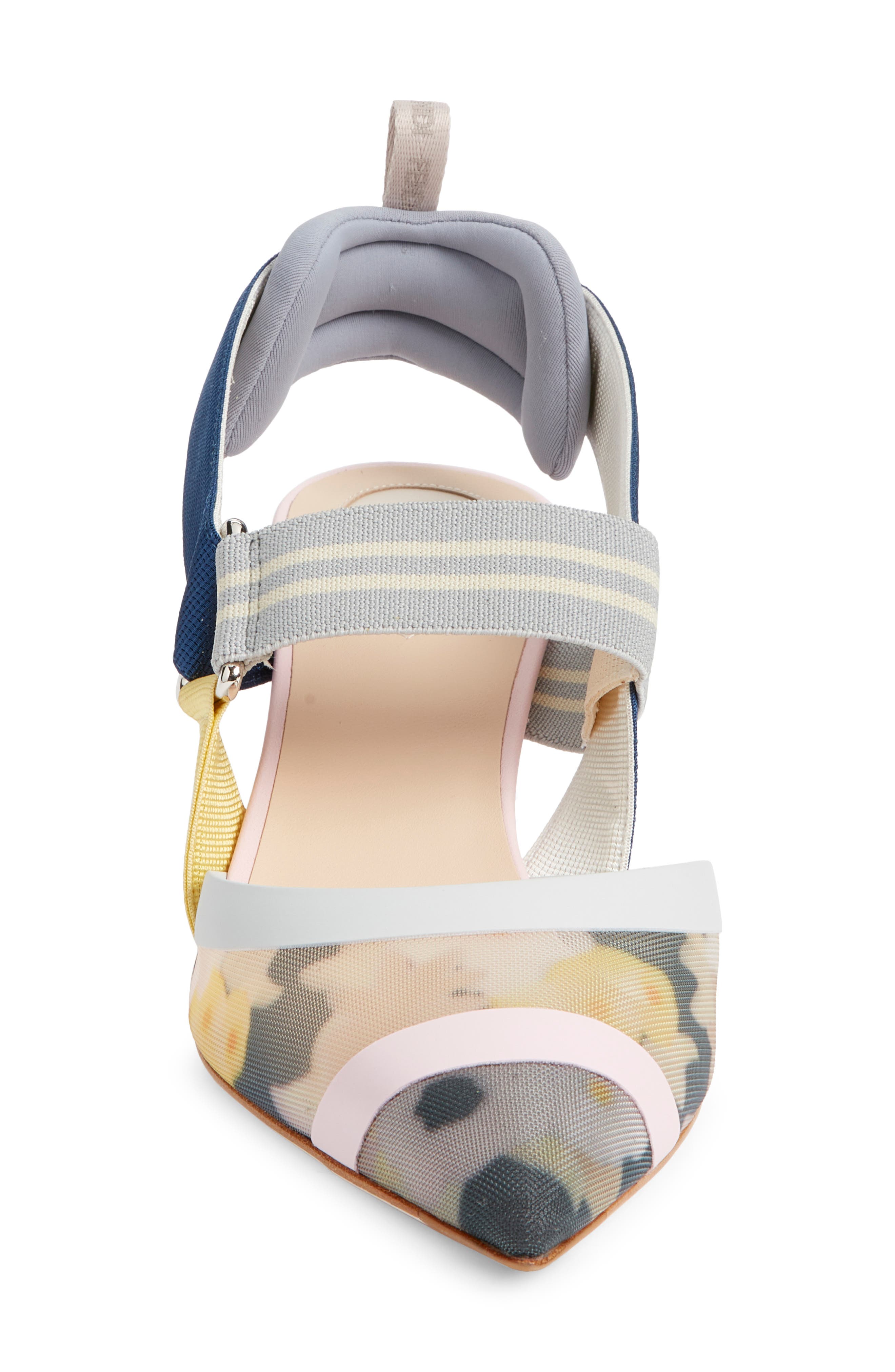 Fendi Colibri Floral Mesh Slingback Pump, Alternate, color, Grey Multi
